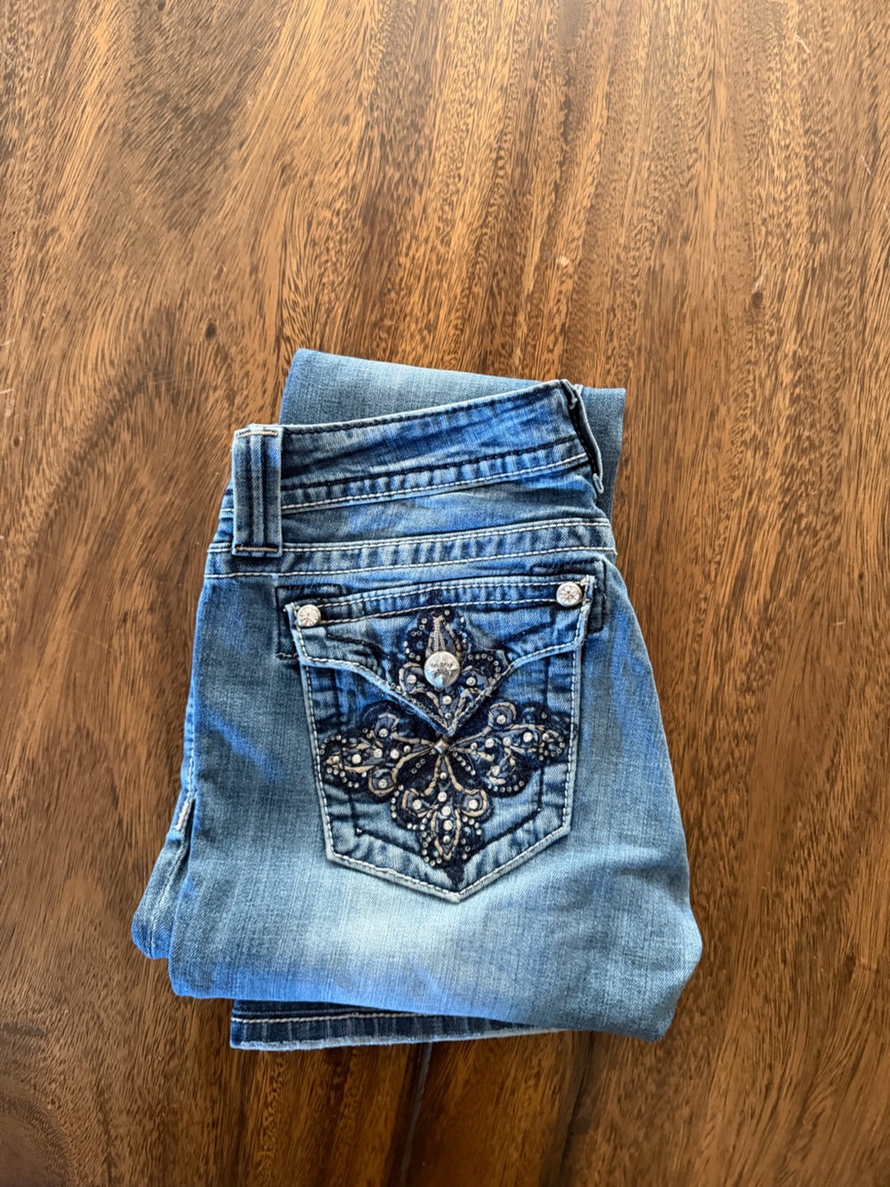 Vintage Y2K Miss Me Size 28 Rhinestone Bootcut Jeans - Picture 5 of 6